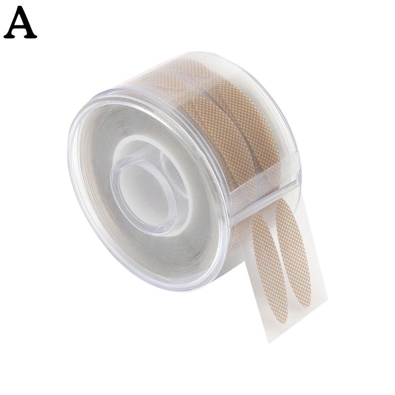 Roll-type double eyelid tape, lace, self-adhesive, invisible mesh, olive-shaped, 600 pieces, breathable, skin-toned, big eye makeup tool eye patch.